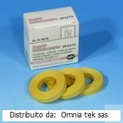 Cartina indicatrice pH  5,4 -  7,0 mm 7x5 mt senza scala cromatica in rotolo cf.3 pz. MN 90228