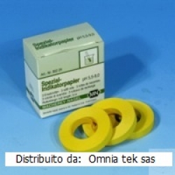 Cartina indicatrice pH  5,5 -  9,0 mm 7x5 mt senza scala cromatica in rotolo cf.3 pz. MN 90229