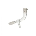 Raccordo per distillazione in vetro borosilicato LBG 3.3 curvo a 105° goggiolatore interno e portagomma laterale NS 14/23 - RET3-001-001