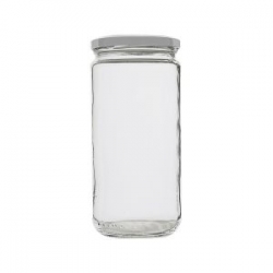 Barattolo in vetro neutro LBGN completo di capsula colore bianco ml  720 cf.20 pz. - TRTN-720-020